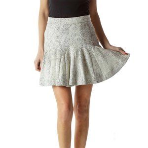 Banana Republic Jacquard Flared Skirt Size 2 Petite Preppy Cute Animal